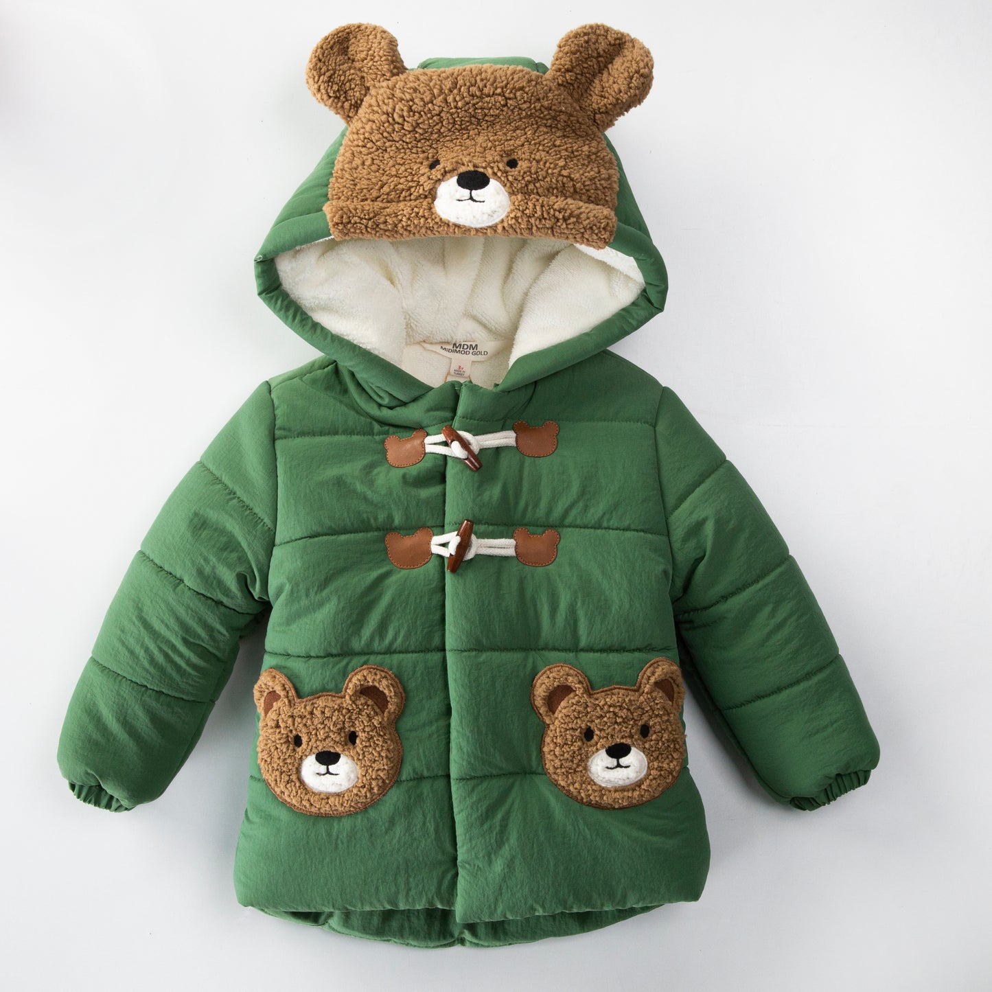 Teddy bear fleece puffer jacket